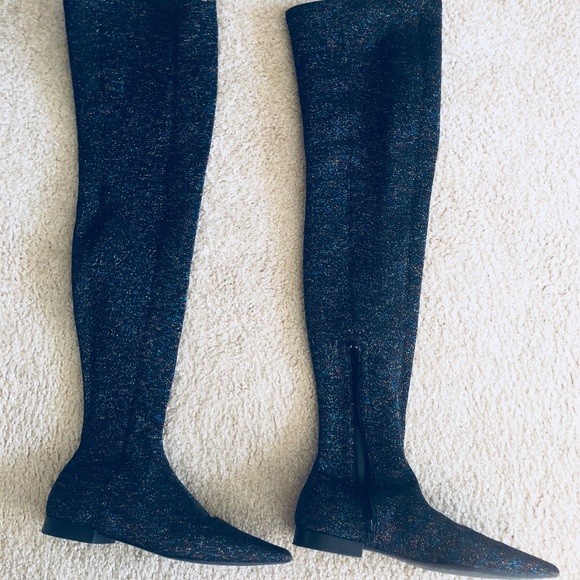 over the knee sparkly boots